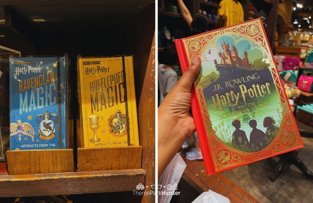 Filch’s Emporium of Confiscated Goods Universal Orlando Resort Wizarding World of Harry Potter Merchandise Ravenclaw and Hufflepuff Journal and Sorcerers Stone Book. Keep reading to get the best Universal Studios packing list and what to pack for Universal Orlando Resort.