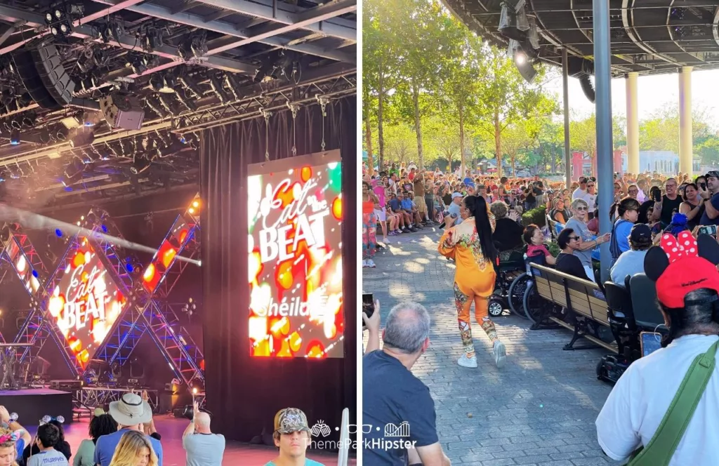 Epcot Food and Wine Festival at Disney World Eat to the Beat Concert with Shelia E. Keep reading to learn about the Epcot Food and Wine Festival Concerts time and schedule at Eat to the Beat.