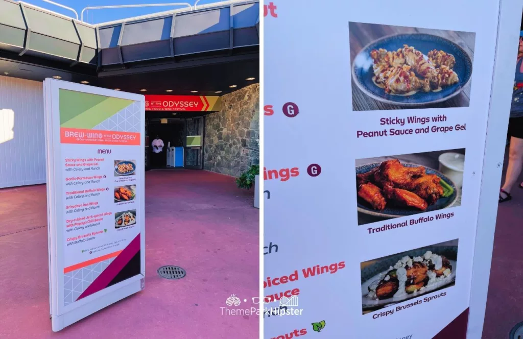 Epcot Food and Wine Festival at Disney World Menu Brew Wing in the Odyssey. Keep reading to learn more about the Epcot International Food and Wine Festival Menu.