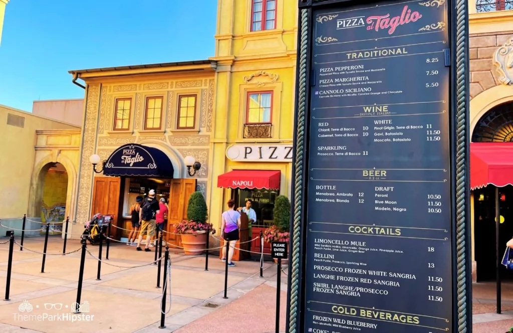 Epcot Italy Pavilion Via Napoli Pizzeria Ristorante and Pizza at Talio Menu Limoncello and Bellini. Keep reading to know what to do in every country in the Epcot Pavilions of World Showcase.
