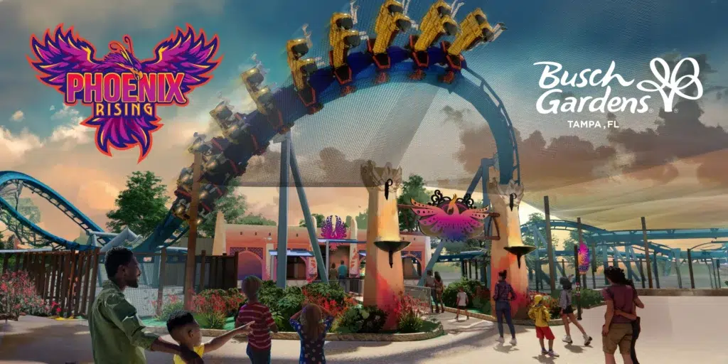 Phoenix Rising Concept Art Busch Gardens Tampa Roller Coaster
