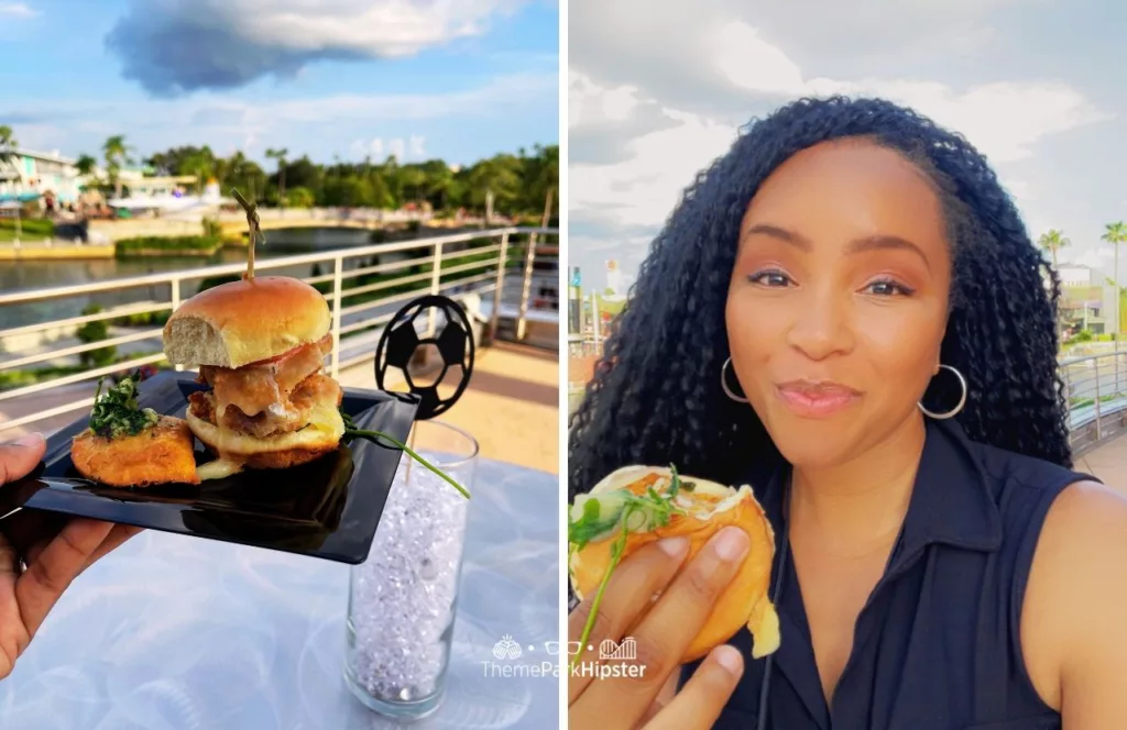 Universal Orlando Resort Hard Rock Cafe with Leo Messi new Chicken Sandwich Media Event and NikkyJ. Keep reading to get the benefits of going to theme parks alone and having a solo Orlando, Florida trip.