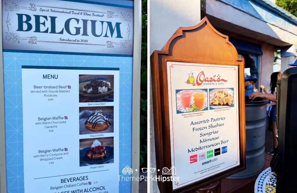 2024 Epcot Food and Wine Festival at Disney Belgium and Morocco Oasis Sweet Sips Menu