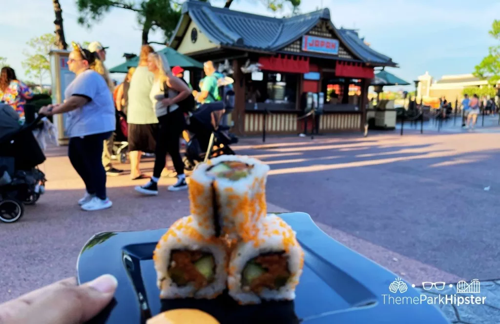 2023 Epcot Food and Wine Festival at Disney Japan Pavilion with Fire Taiko Sushi Roll