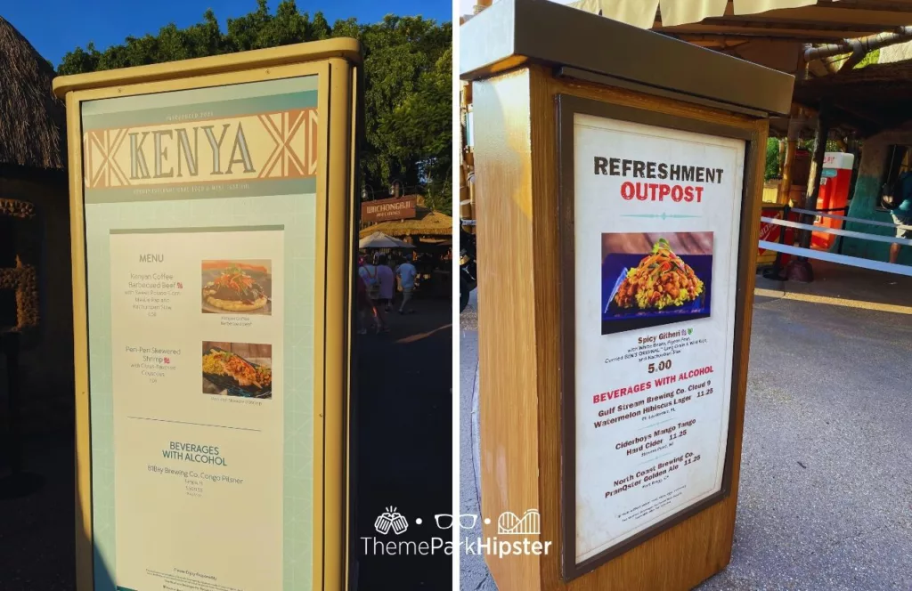 2024 Epcot Food and Wine Festival at Disney Kenya and Refreshment outpost menu