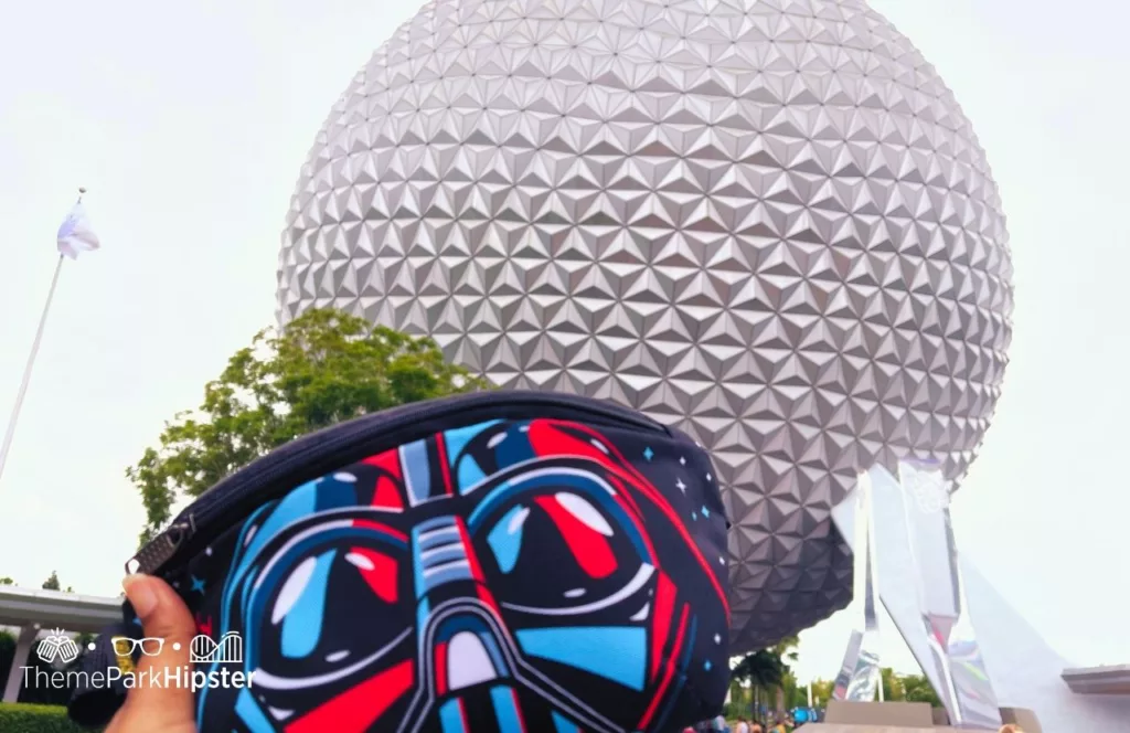 Epcot Food and Wine Festival at Disney Spaceship Earth and Darth Vader Star Wars Fanny Pack