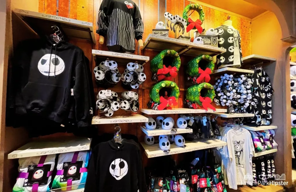 Disney Holiday Merchandise at Magic Kingdom Theme Park Nightmare Before Christmas with Jack Skellington.
