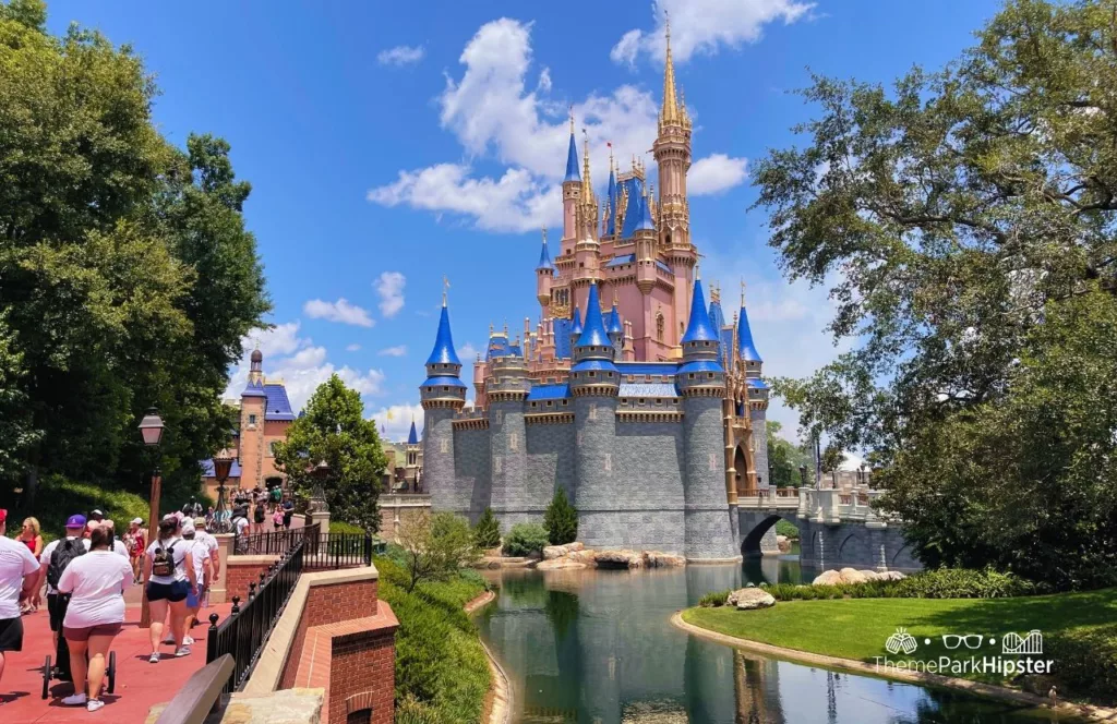 Disney Liberty Square View of Cinderella Castle at Magic Kingdom Theme Park