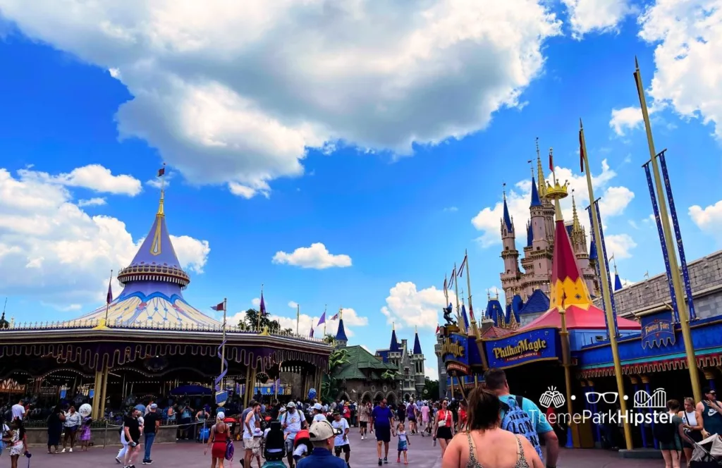 Disney Magic Kingdom Theme Park Fantasyland Carousel Ride and Cinderella Castle 