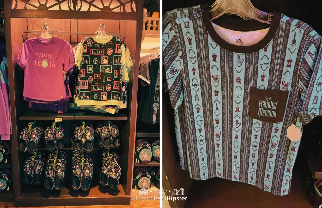 Disney Memento Mori Store Haunted Mansion Merchandise at Magic Kingdom Theme Park Shirt. Keep reading for more Disney Haunted Mansion Merchandise Gift Ideas.