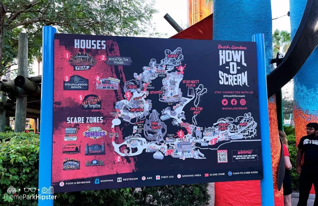 2023 Howl O Scream at Busch Gardens Tampa Bay Map