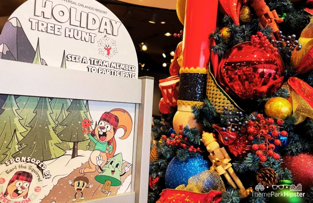 2023 Christmas at Universal Orlando Universal Studios Orlando Florida Holiday Merchandise Earl the Squirrel Holiday Tree Hunt