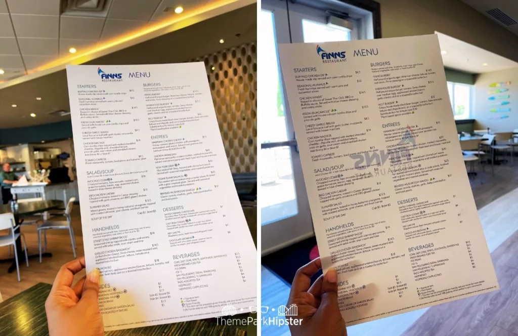 Finn's Restaurant Menu at Encore Resort Review. One of the best vacation home rentals near Disney World