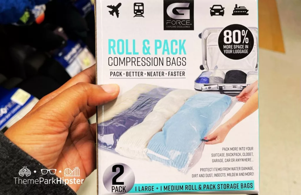 Roll and compress Travel Set. Great to add to your Disney World packing list.