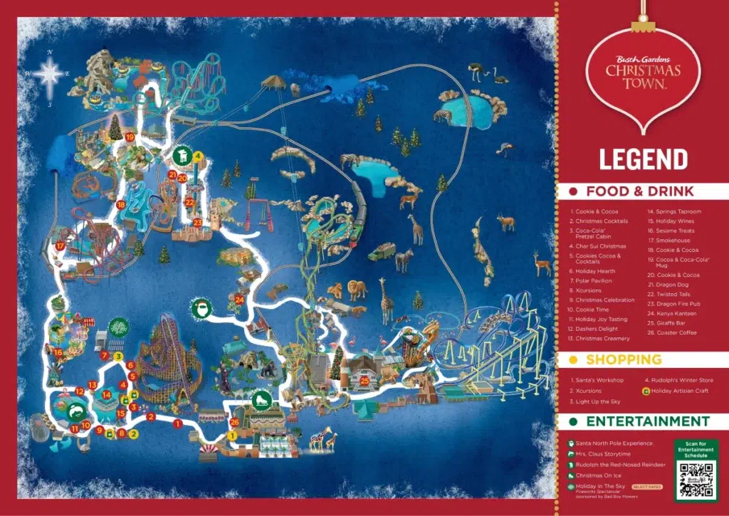 2023 Busch Gardens Tampa Christmas Town Map