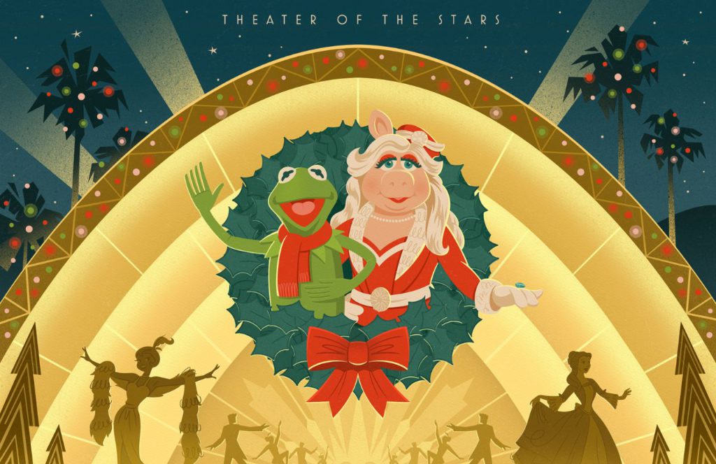 Theater of the Stars Disney Holidays in Hollywood. Hollywood Studios Jollywood Nights Christmas Celebration at Disney World