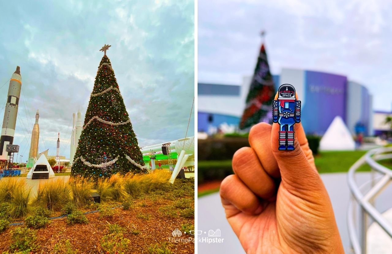 Holidays in Space at Kennedy Space Center Florida Christmas Tree and Astronaut Pin