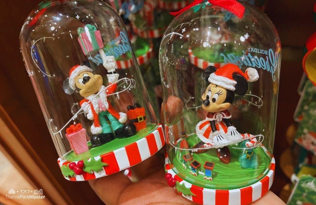 Minnie and Minnie Mouse in Santa Suits. One of the Best Disney Christmas Ornaments