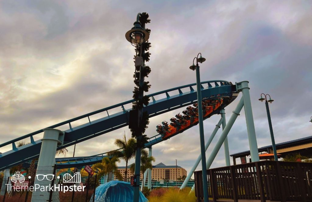 Pipeline Roller Coaster at SeaWorld Orlando Christmas Celebration. One of the best rides at SeaWorld Orlando.