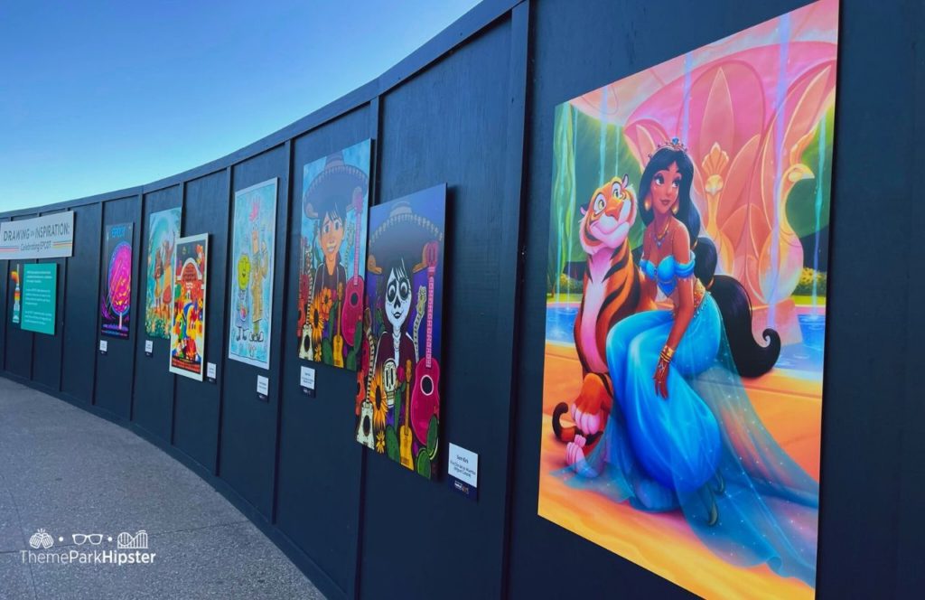 2024 Epcot Festival of the Arts Disney World Coco Princess Jasmine Artwork