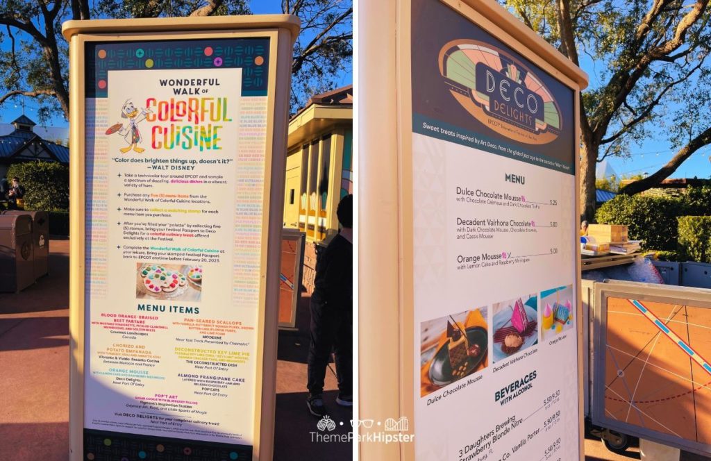 2024 Epcot Festival of the Arts Disney World Food Menu Colorful Cuisine and Deco Delights