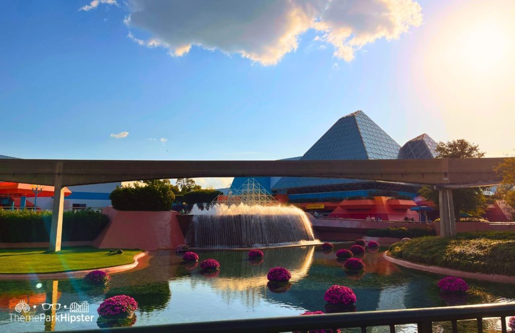 Epcot Theme Park Journey Through Your Imagination with Figment Building and Water Fall Fountain