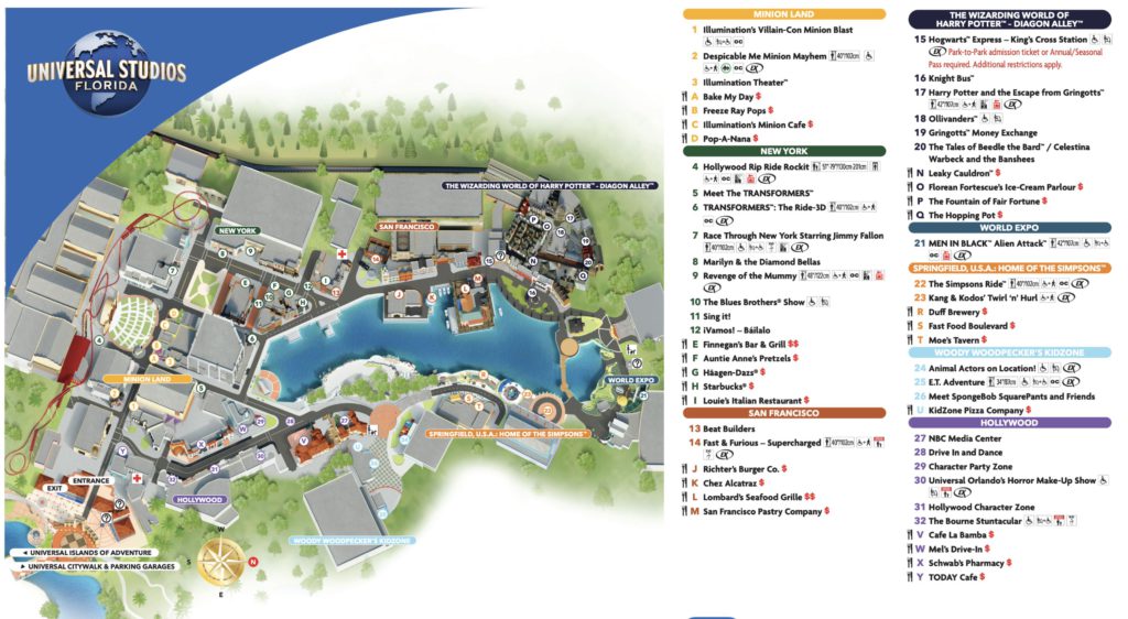 Universal Studios Florida 2024 Map
