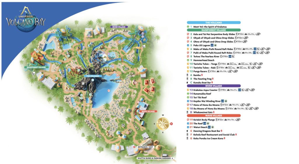 Universal Volcano Bay Water Park 2024 Map