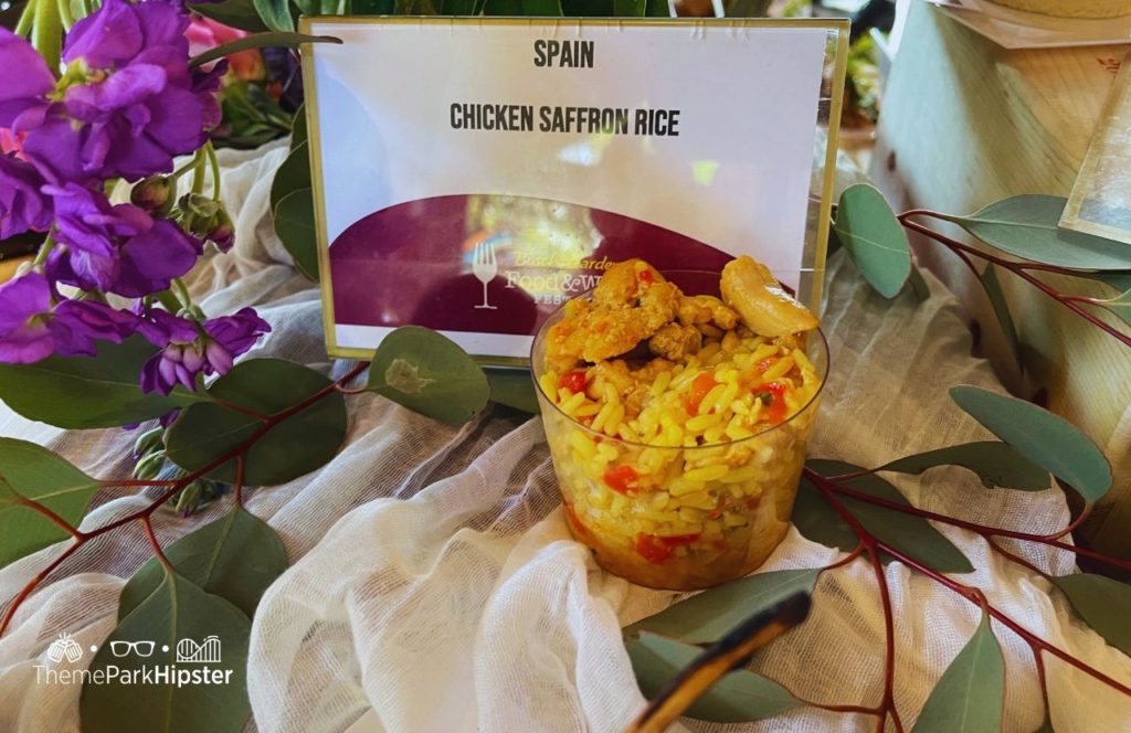 Busch Gardens Tampa 2024 Food and Wine Festival Spain Chicken Saffron Rice. One of the best things to eat at Busch Gardens Food and Wine Festival.