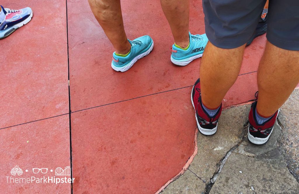 Sky blue Hoka Sneakers. One of the best shoes for Disney World