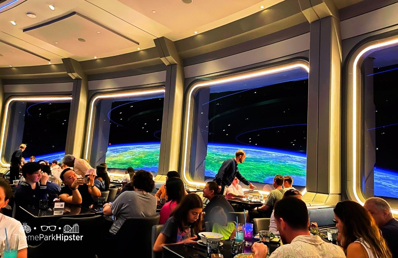 Space 220 Restaurant at Epcot in Walt Disney World dining room. One of the best restaurants at Epcot.