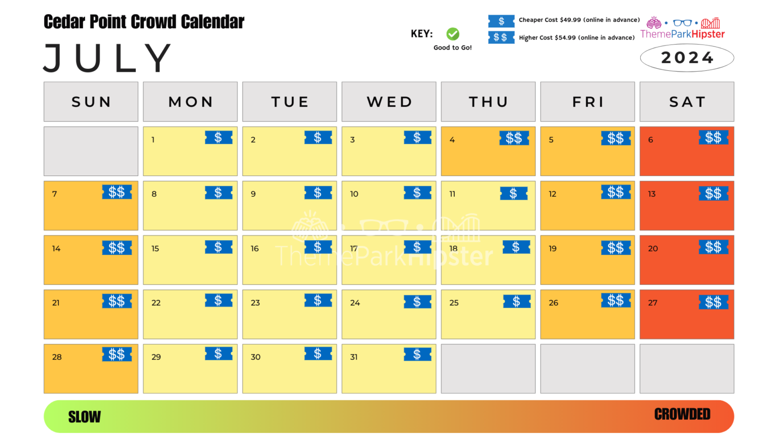 2024 Cedar Point Crowd Calendar AVOID THE LONG LINES on Your Trip