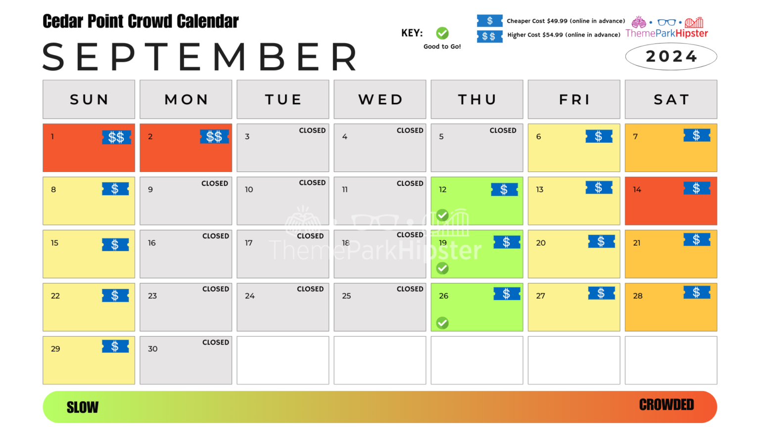 2024 Cedar Point Crowd Calendar AVOID THE LONG LINES on Your Trip