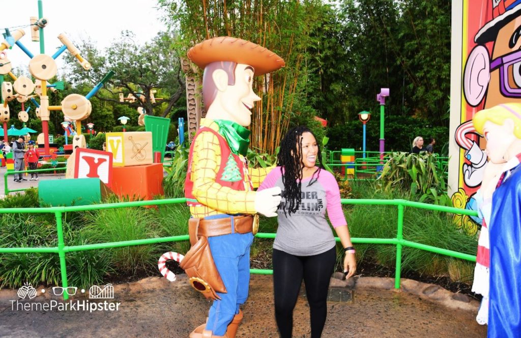 Disney Hollywood Studios Toy Story Land with Woody and Bo Peep Character Meet and Greet with NikkyJ. Keep reading to see why you must go to Hollywood Studios alone on your solo Disney trip.