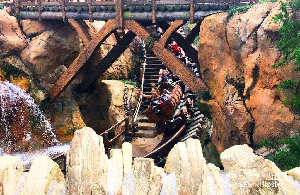 Disney Magic Kingdom Park Fantasyland Seven Dwarfs Mine Train Roller Coaster. One of the fastest rides at Disney World.