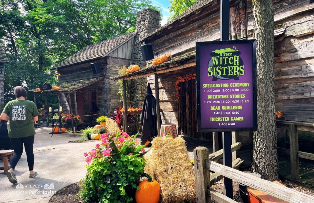 Cedar Point Amusement Park Ohio Frontier Trail Fort Sandusky The Witch Sisters Show at Halloweekends