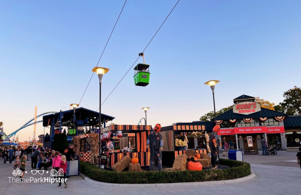 Cedar Point Ohio Amusement Park Halloweekends Skyride and Hugo's Pizza