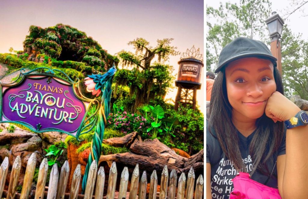 Featured Image of NikkyJ with Theme Park Hipster for Tiana's Bayou Adventure at Disney World. Keep reading to learn more about Disney World travel insurance.