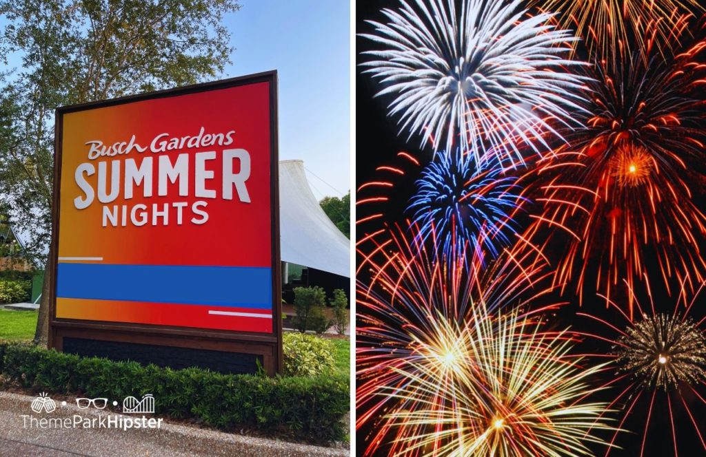 Fireworks at Summer Nights at Busch Gardens Tampa