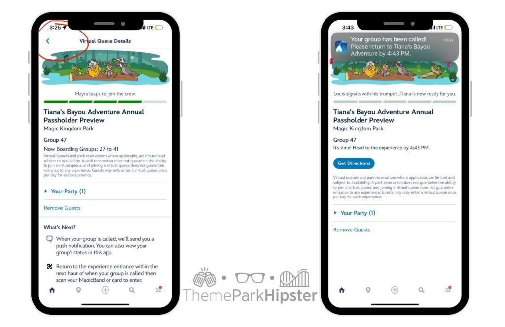 Passholder Virtual Queue Disney World Tiana's Bayou Adventure Ride at the Magic Kingdom Theme Park