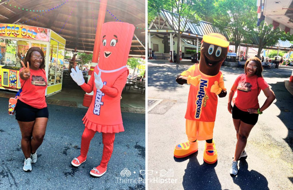 Twizzlers and Reese's Nutrageous Characters with Victoria Wade Hersheypark Theme Park. One of the best things to do in Hersheypark.