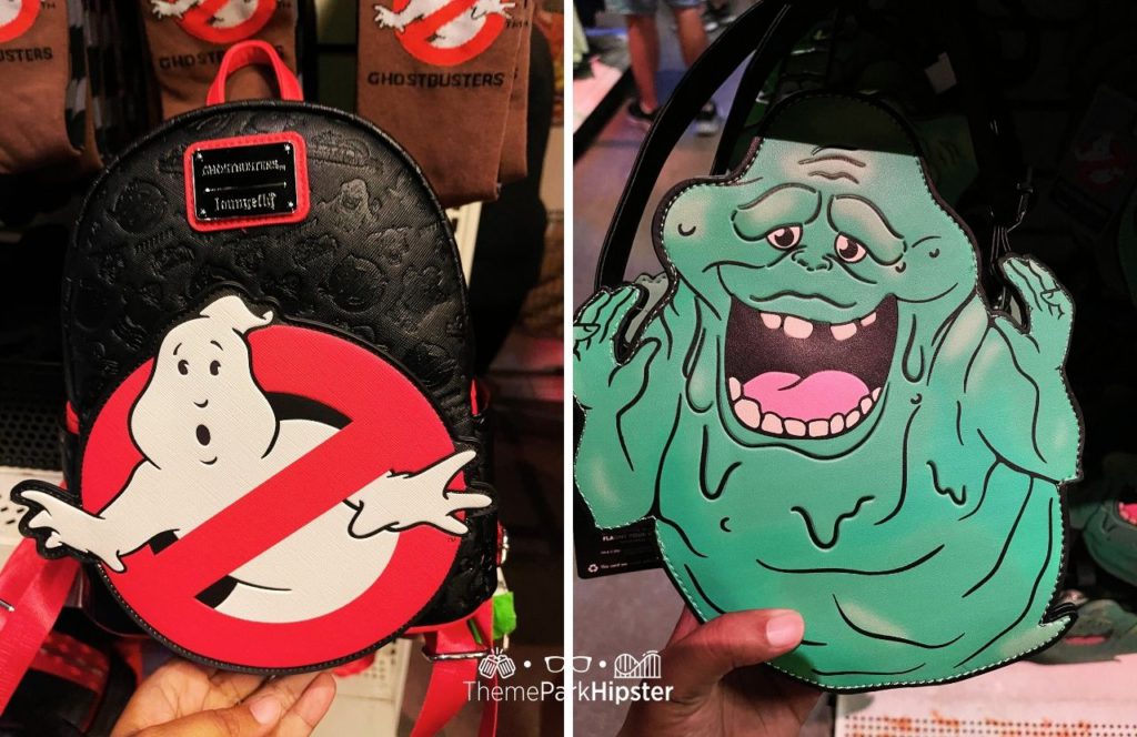 2024 Halloween Horror Nights HHN 33 Tribute Store Ghostbusters Merchandise Loungefly Bag and Slimer Bag