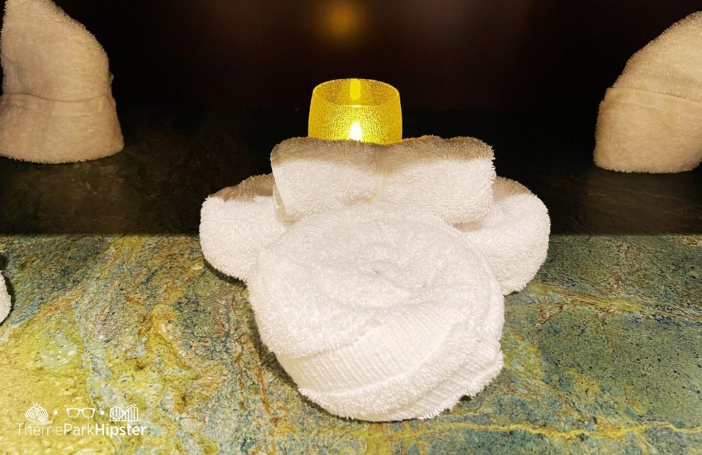 Blue Harmony Spa at Disney World with Minnie Mouse Towel at Wyndham Grand Resort Orlando Bonnet Creek