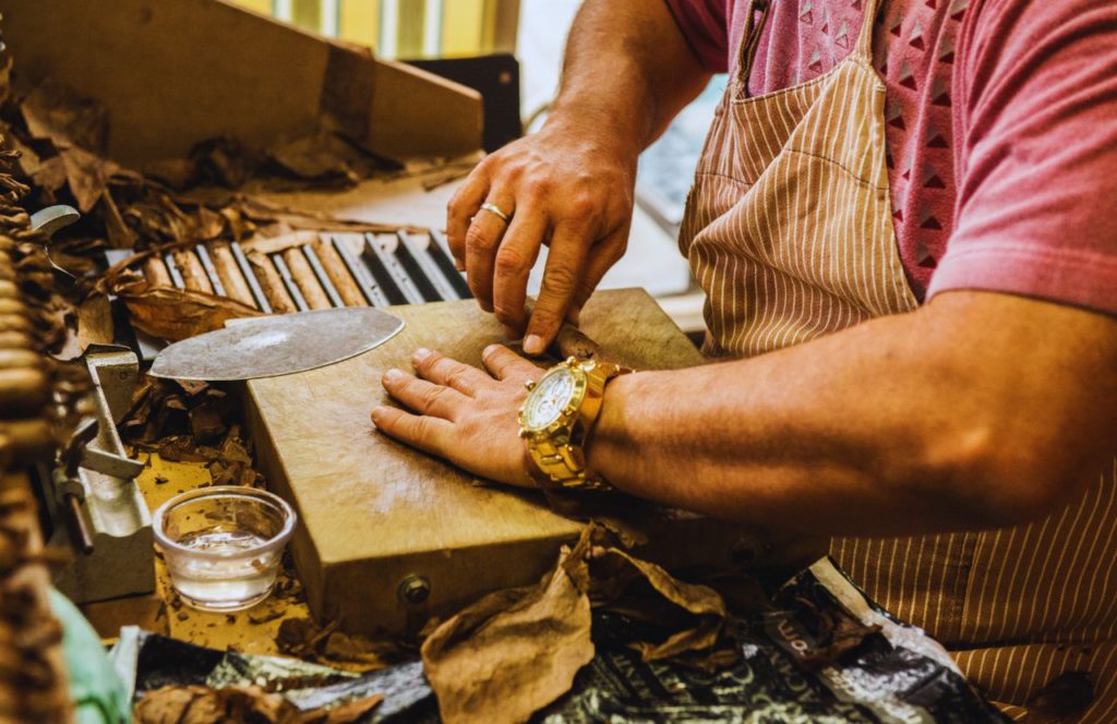 Cigar Maker in Ybor City Tampa Bay, Florida