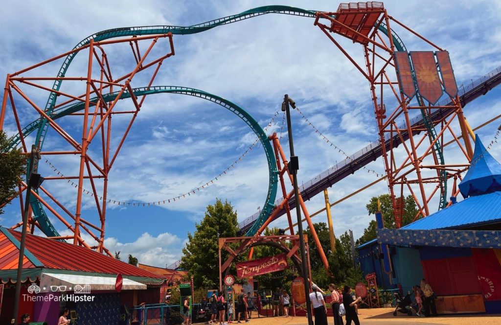 Italy Area Tempesto Roller Coaster at Busch Gardens Williamsburg, Virginia. Keep reading to find out the best beginner tips for visiting Busch Gardens Williamsburg, Virginia.