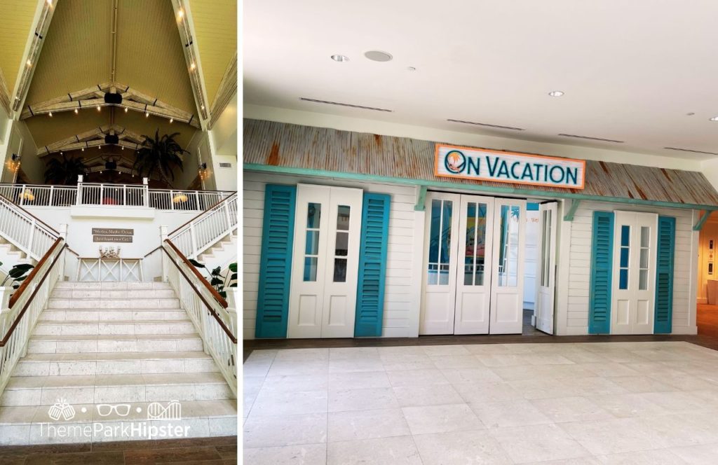 Lobby area of Margaritaville Resort Orlando Hotel. Keep reading to find out all you need to know about staying at Margaritaville Orlando Resort Hotel.