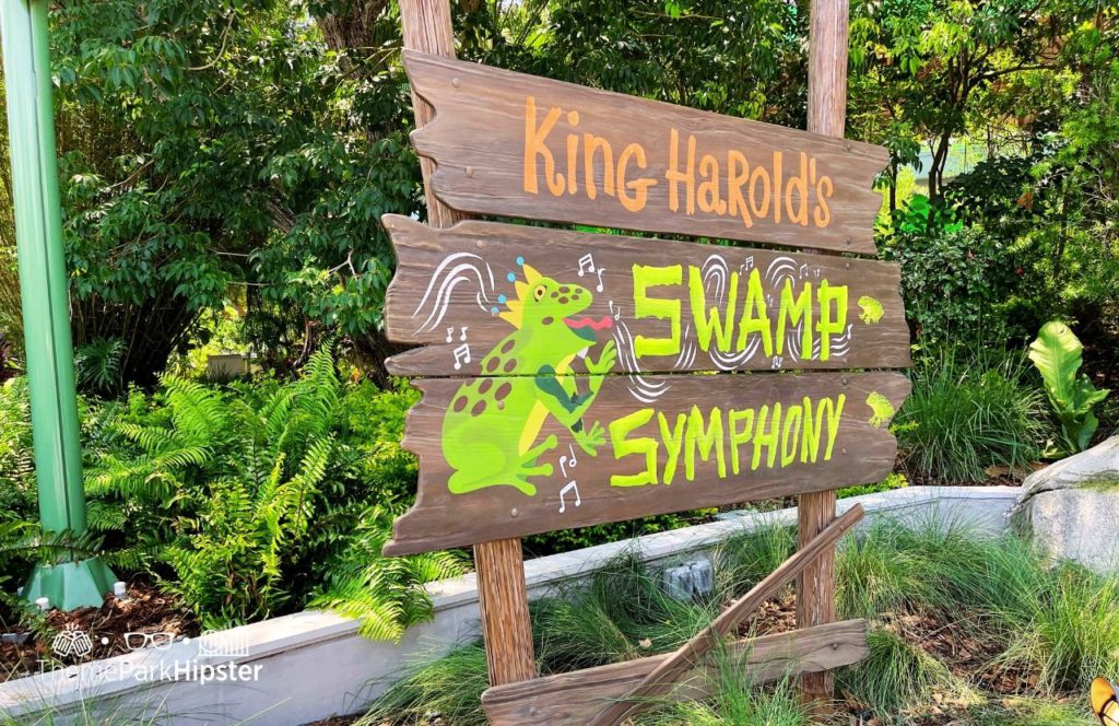 King Harold's Swamp Symphony at DreamWorks Land at Universal Studios Orlando Florida. Keep reading to learn all you need to know about Universal Studios Florida Dreamworks Land.